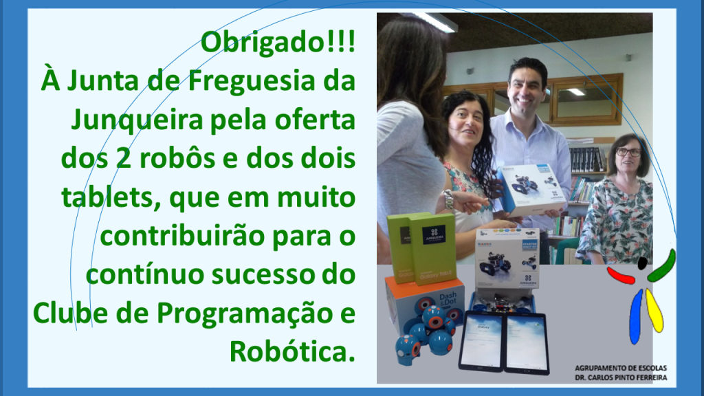 Equipamentos para o Clube de Programação e Robótica Equipamentos para o Clube de Programação e Robótica